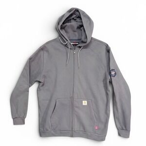Bocomal FR Jacket Gray Mens Large NFPA 2112 CAT 2 Flame Resistant Work Hoodie
